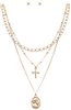Layered Cross & Pendant Necklace