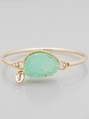 Simulated Druzy Irregular Shape Hook Bangle Bracelet