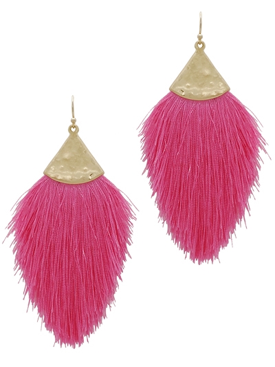 Tassel Tapered Earring- Fuschia