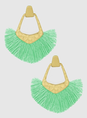 Hammered Hinge Tassel Earring