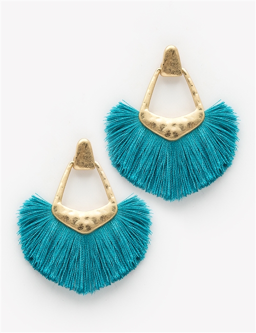 Hammered Hinge Tassel Earring