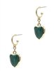 HEART SHAPED STONE HOOP EARRINGS