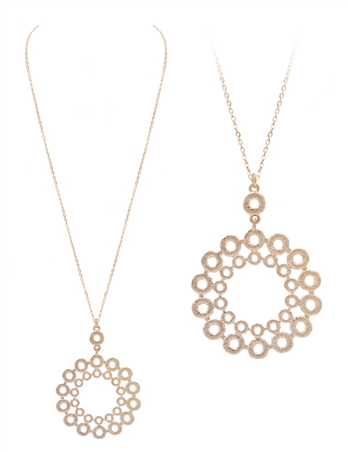 Lace Circle Cluster Necklace