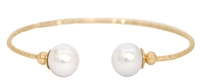 Pearl Open Bangle Bracelet