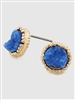 Simulated Druzy Irregular Shape Stud Earrings-Blue