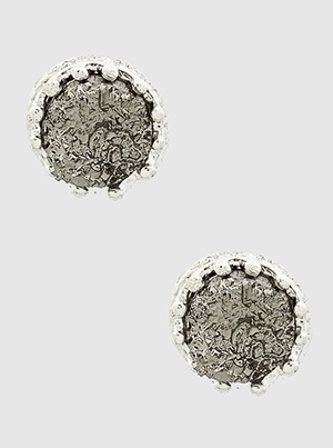 Simulated Druzy Irregular Shape Stud Earrings-SL/Hemitite
