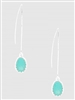 Oval Shape Simulated Druzy Wire Hook Earrings-SL\Blue