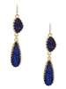 Simulated Druzy Teardrop Drop Earrings-Blue Aurora