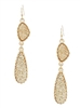 Simulated Druzy Teardrop Drop Earrings-Rose Gold