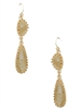 Simulated Druzy Teardrop Drop Earrings-Silver