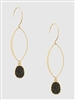 Open Oval Druzy Earring-Black