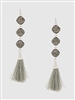 Simulated Druzy Thread Tassels Drop Earrings-SL\Hemitite