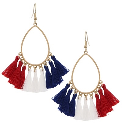 Teardrop Shape Tassel Earrings