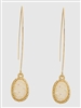 Simulated Druzy Long Fish Hook Earrings-White Aurora