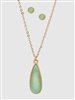 Simulated Druzy Long Teardrop Pendant Necklaces Set