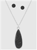 Simulated Druzy Long Teardrop Pendant Necklaces Set