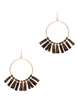 Fan Shape Leather Tassel Earrings