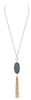 Natural Stone Necklace W/Tassel