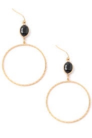 Faceted Bead Round Wire Drop Earrings