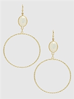 Faceted Bead Round Wire Drop Earrings