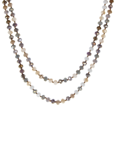 60" FACETED GLASS LONG NECKLACE