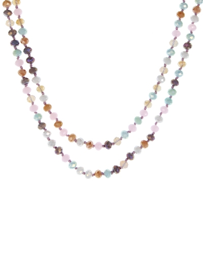 60" FACETED GLASS LONG NECKLACE