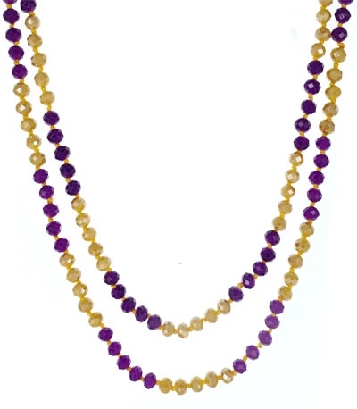 60" FACETED GLASS LONG NECKLACE