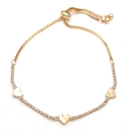 Heart Rhinestone Slide Bracelet