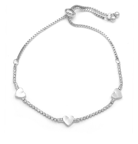 Heart Rhinestone Slide Bracelet