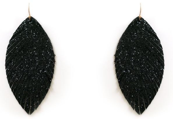 Glitter Leaf Earring