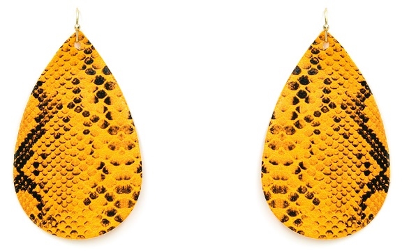 Leather Snakeskin Earrings