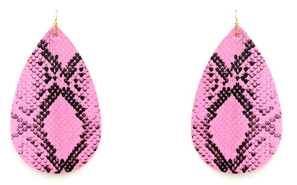 Leather Snakeskin Earrings