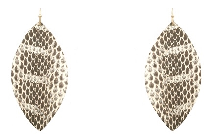 Leather Snakeskin Earrings