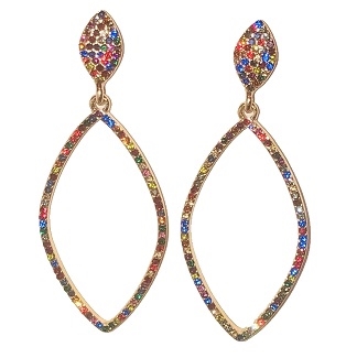 Multi Color Marquis Post Earring