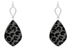 Leather Animal Print Drop Earrings