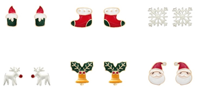 Asst Christmas Stud Earrings