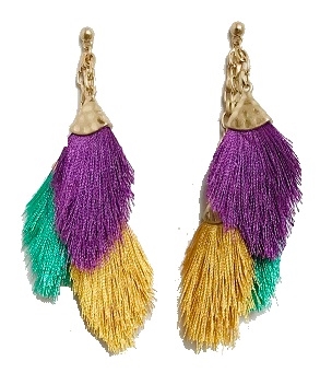 Mini Triple Tassel Post Earrings