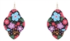 Flower Printed Wood Earrings