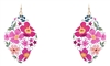 Flower Printed Wood Earrings