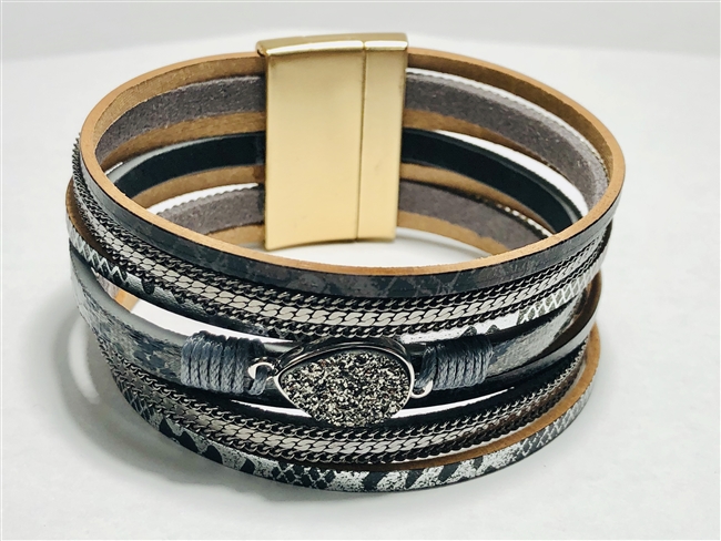 Magnetic Leather Bracelet