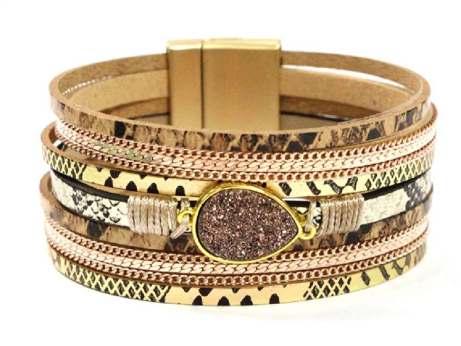 Magnetic Leather Bracelet