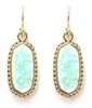 Simulated Druzy Dangle Earrings-Mint