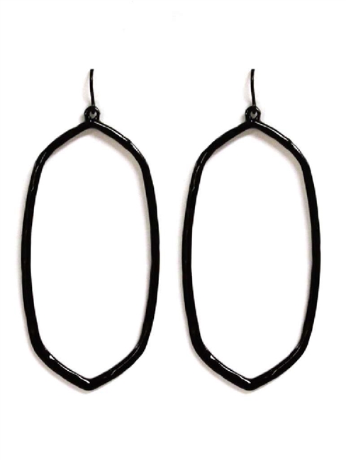 Metal Open Oval Earrings