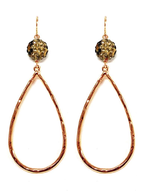 Leopard Crystal Ball Earrings