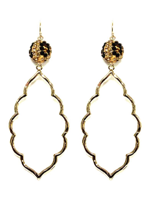 Leopard Crystal Ball Earrings