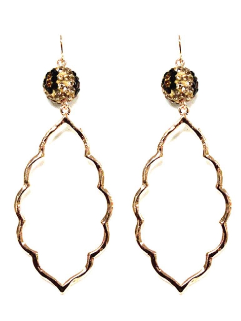 Leopard Crystal Ball Earrings