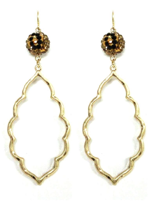 Leopard Crystal Ball Earrings