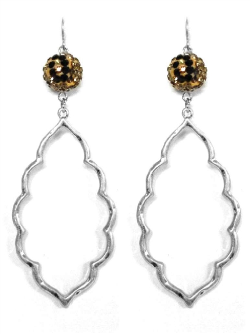 Leopard Crystal Ball Earrings