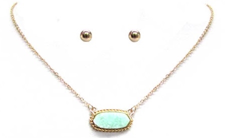 Druzy Style Choker Necklace-Mint