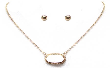 Druzy Style Choker Necklace-White